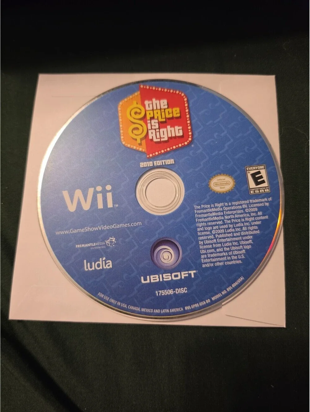 The Price Is Right 2010 Edition Nintendo Wii Game Disc Only Tested   8326